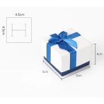 Šperkovnica s modrou mašľou, papier, 5 x 5 cm