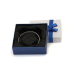 Šperkovnica s modrou mašľou, papier na náramok, 9 x 9 cm