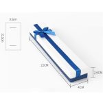 Šperkovnica s modrou mašľou, papier, 22 x 4 cm