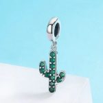 Strieborný kaktusový prívesok so zirkónovým kryštálom