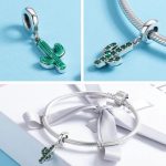 Strieborný kaktusový prívesok so zirkónovým kryštálom