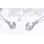 Strieborný náhrdelník s príveskom v tvare kvapky a perlou, biela