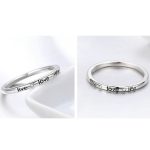 Strieborný prsteň s nápisom love, veľkosť 7