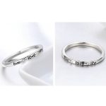 Strieborný prsteň s nápisom love, veľkosť 8