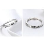 Strieborný prsteň s nápisom love, veľkosť 6