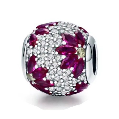 Ezüst charm, virág