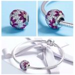 Ezüst charm, virág