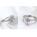 Strieborný prsteň s ozdobou hviezdy, veľkosť 8