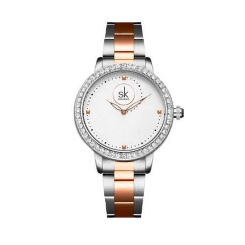 Dámske hodinky Shengke s remienkom z ružového zlata