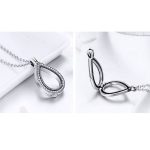 Strieborný náhrdelník s otvárateľným príveskom v tvare kvapky, biela