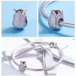 Ezüst charm, tulipán