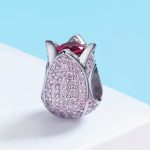 Ezüst charm, tulipán