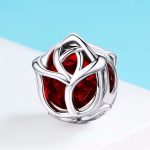 Ezüst charm, rózsa