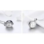 Strieborný náhrdelník s perlovým príveskom, čierno-biely