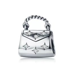 Ezüst charm, női táska
