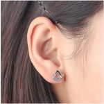 Srdiečkové náušnice s českým krištáľom, biele