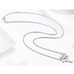 Strieborný náhrdelník s mačkou, kameň zirkón