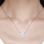 Strieborný náhrdelník s mačkou, kameň zirkón