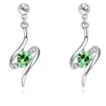 Srdce uzavreté v spirále, zdobené krištáľom Swarovski, peridot