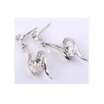 Špirálové srdiečkové náušnice zdobené kryštálmi Swarovski, biele