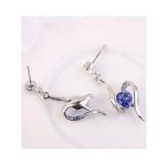 Špirálové srdiečkové náušnice zdobené kryštálom Swarovski, zafír