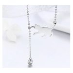 Strieborný náhrdelník s príveskom mačky