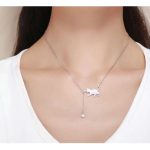 Strieborný náhrdelník s príveskom mačky