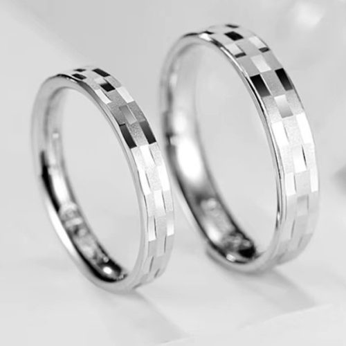 Ezüst férfi karikagyűrű, csiszolt, 9-es méret