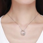 Strieborný náhrdelník s príveskom s dvojitým prsteňom