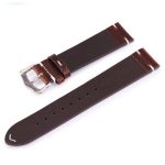 Kožený remienok na hodinky, tradičný štýl, 22 mm, hnedý