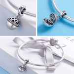 Strieborná darčeková krabička so zirkónovým krištáľovým kúzlom, ružová