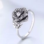 Ezüst gyűrű, rózsa