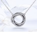 Strieborný náhrdelník s krištáľovou špirálou