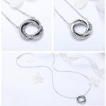 Strieborný náhrdelník s krištáľovou špirálou