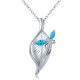 Strieborný náhrdelník s modrou vážkou