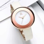 Dámske hodinky Shengke, bielo-ružové zlato