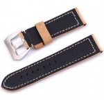 Remienok na hodinky z hovädzej kože, retro štýl, svetlohnedý, 22 mm