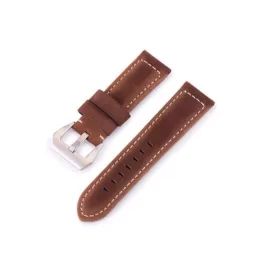   Remienok na hodinky z hovädzej kože, retro štýl, tmavo hnedá, 22 mm