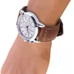 Remienok na hodinky z hovädzej kože, retro štýl, tmavo hnedá, 24 mm