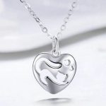 Strieborný náhrdelník s príveskom mačacie srdce