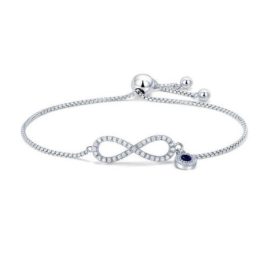   Strieborný náramok so znakom nekonečna zdobený kryštálmi