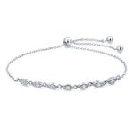 Strieborný náramok s krištáľovými kvapkami
