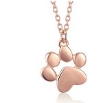 Strieborný náhrdelník s príveskom labky, ružové zlato