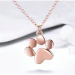 Strieborný náhrdelník s príveskom labky, ružové zlato