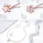 Strieborný náhrdelník s príveskom labky, ružové zlato