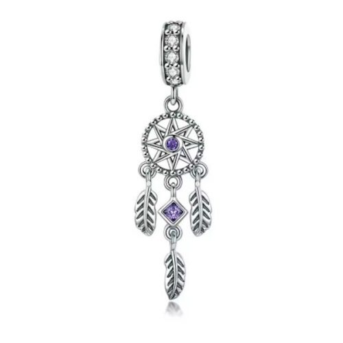 Ezüst charm, álomfogó