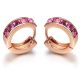 Módne kruhové náušnice zdobené kryštálmi Swarovski, zlatá/ružová