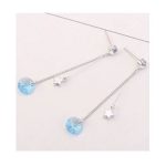 Náušnice zdobené hviezdičkami a kryštálmi Swarovski, akvamarín