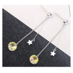 Náušnice zdobené hviezdičkami a kryštálmi Swarovski, broskyňa