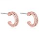Kruhové náušnice s českým krištáľom, ružové zlato